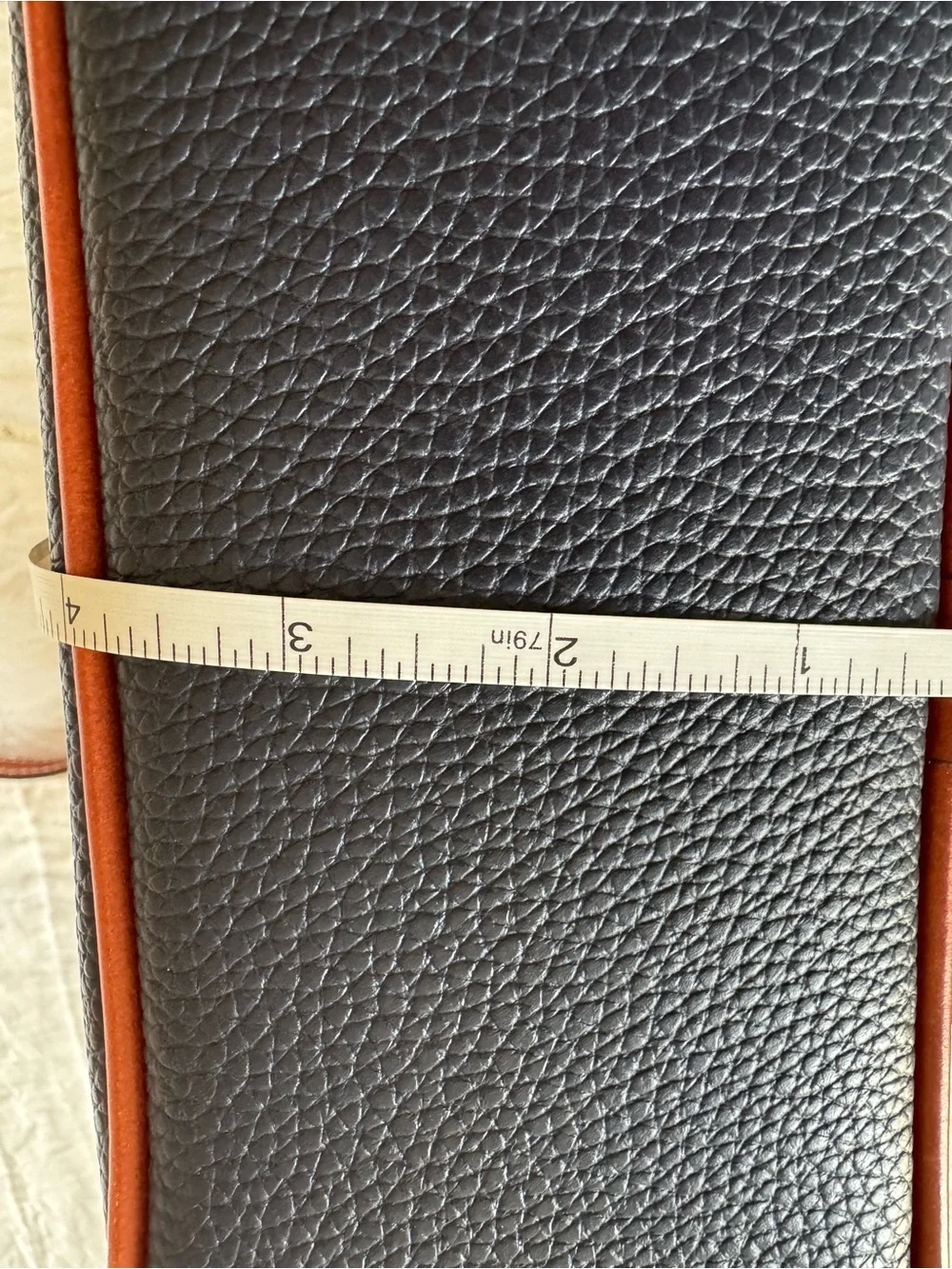 Dooney & Bourke Navy Pebble Leather Crossbody with Brown Trim and Gold Hardware